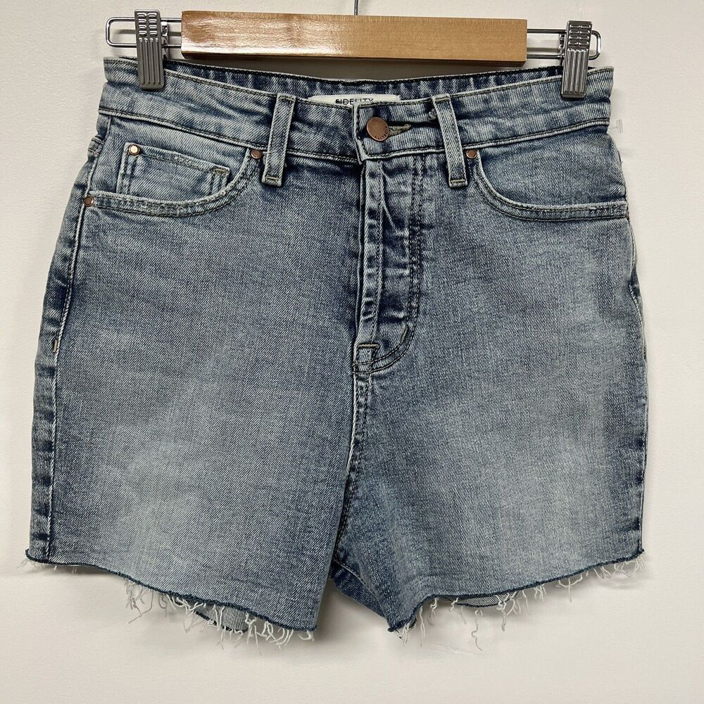 Fidelity Harley Denim Shorts Women 26 High Rise Cutoff Button Fly Festival NWOT